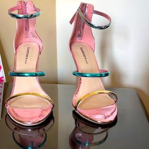 BeBe and Co Berdine-C Metallic pink, blue and gold sandals size 7.5
